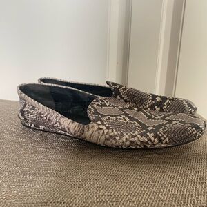 Vince Leather Animal Print Flats